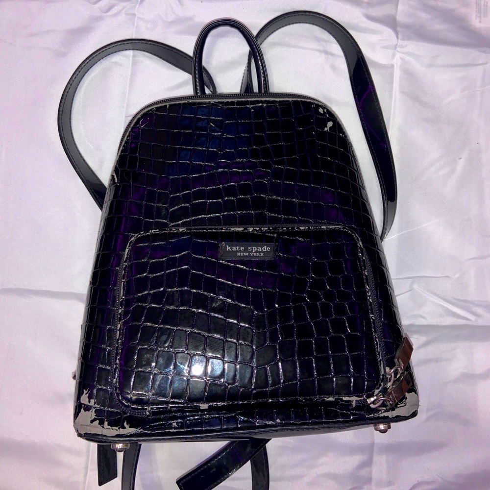 black snakeskin kate spade mini backpack
